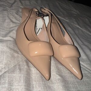 Zara Nude Flats with Bow Detail